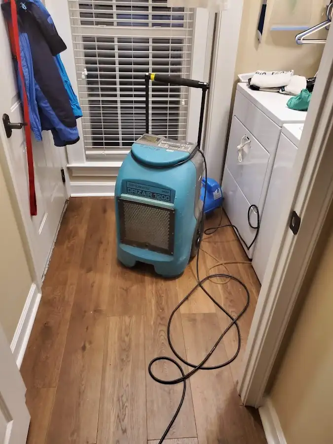 Commercial dehumidifier deployed for Flood Damage Cleanup in Martha Lake